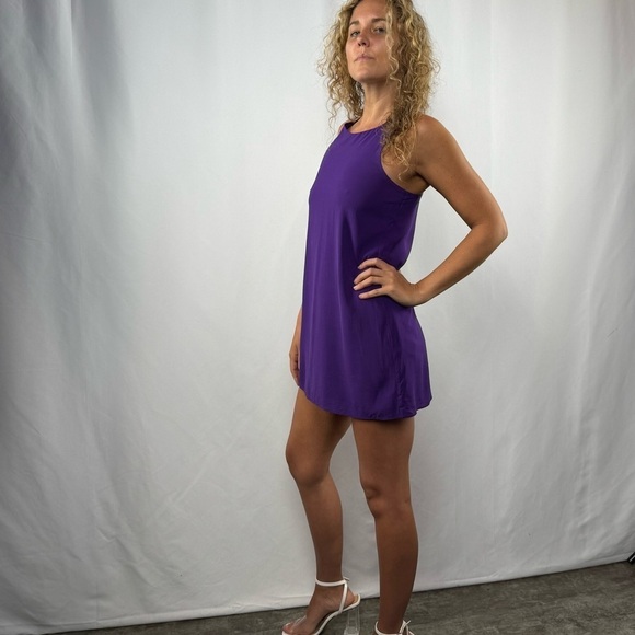 Alice + Olivia 100% Silk Racerback Mini Dress in Purple Size Extra Small - Picture 1 of 7